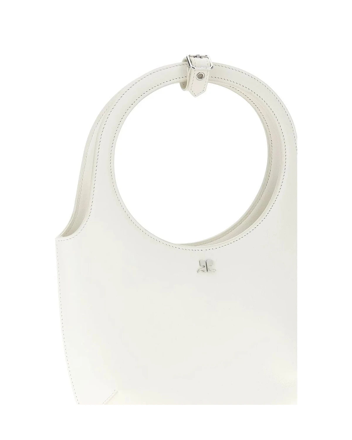 Courrèges Shoulder Bag in white, Calfskin Leather — view 3