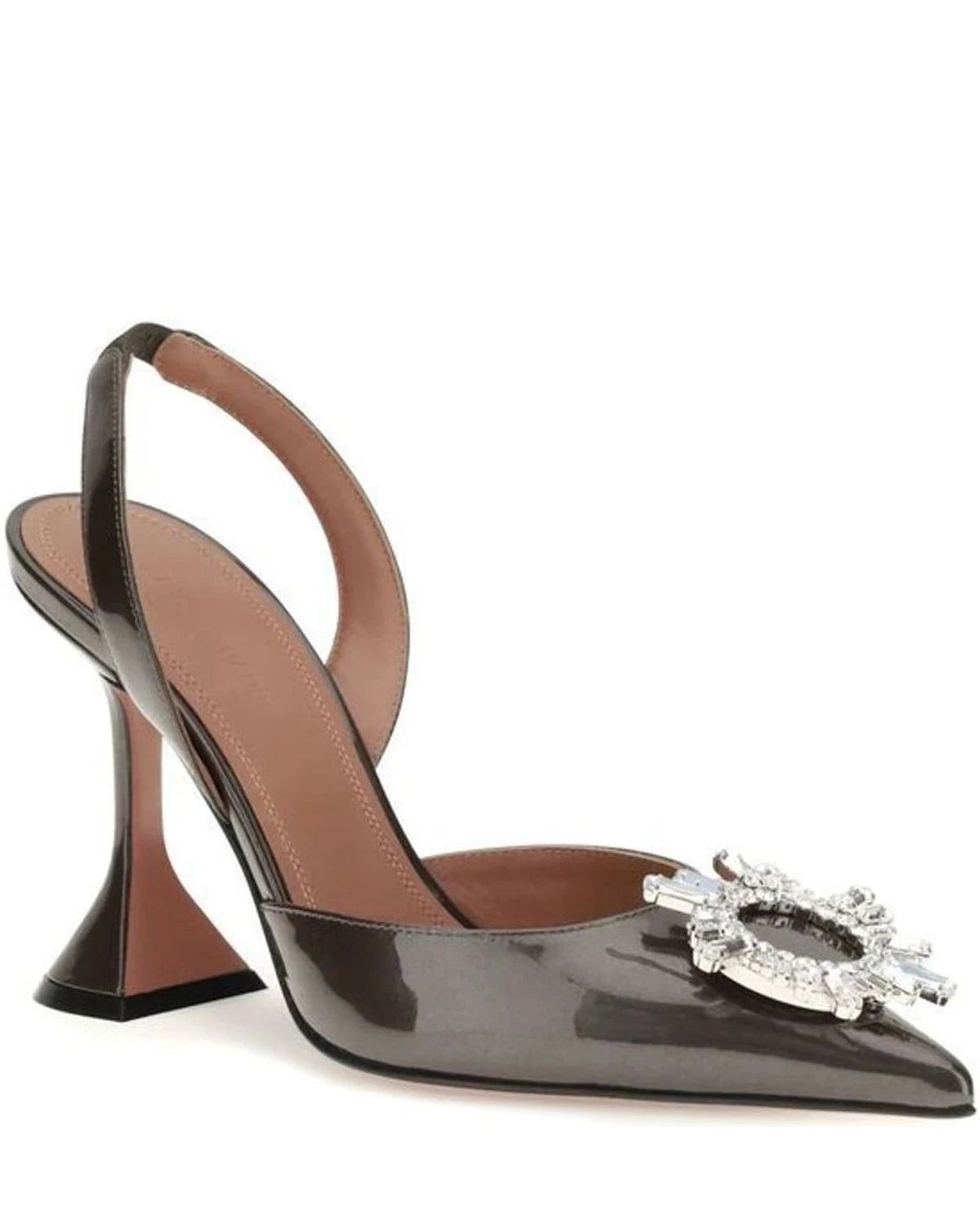 Amina Muaddi Pumps in brown, Calf Leather — view 2