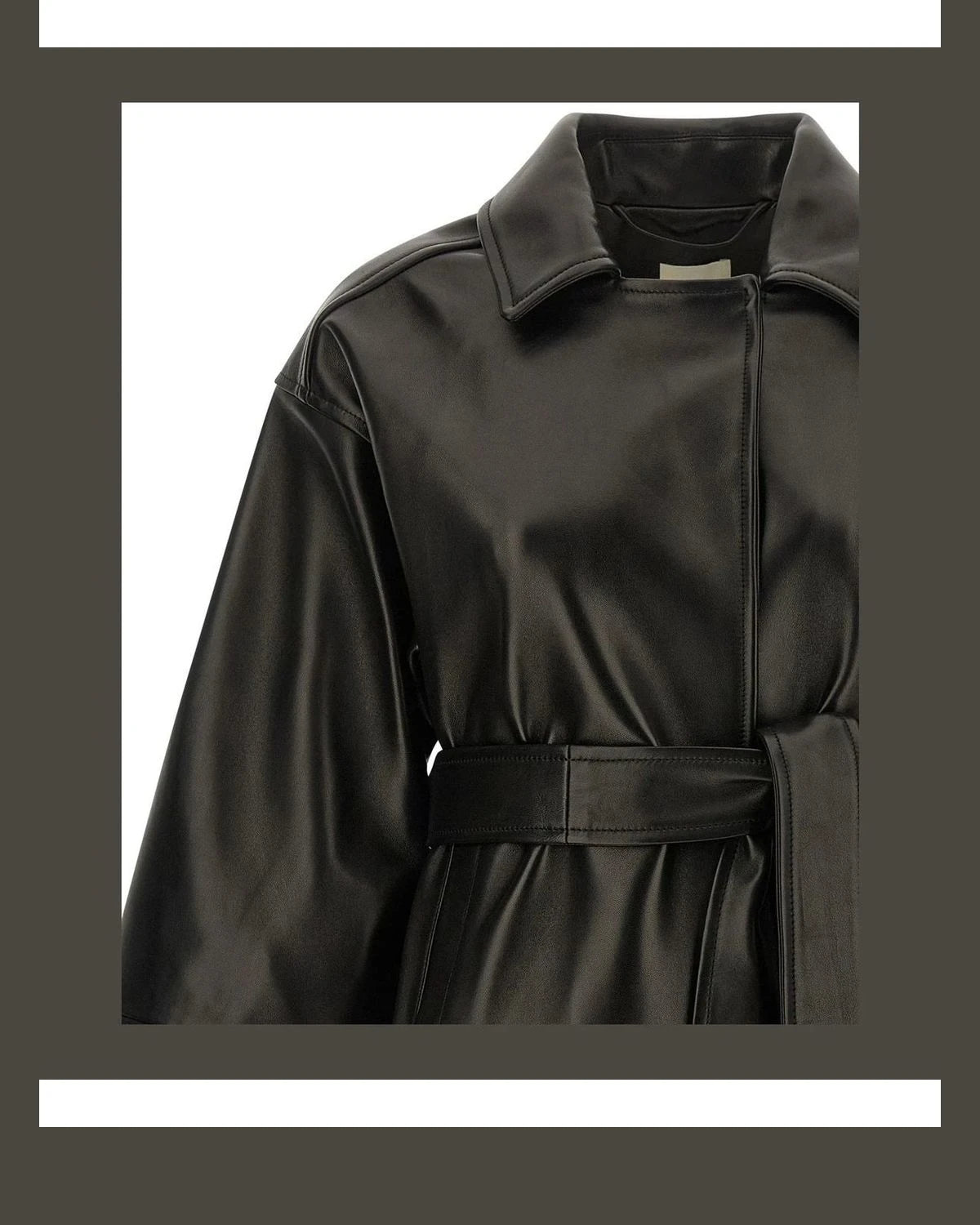 Khaite Trucker Jacket in black, Lamb Leather β view 3