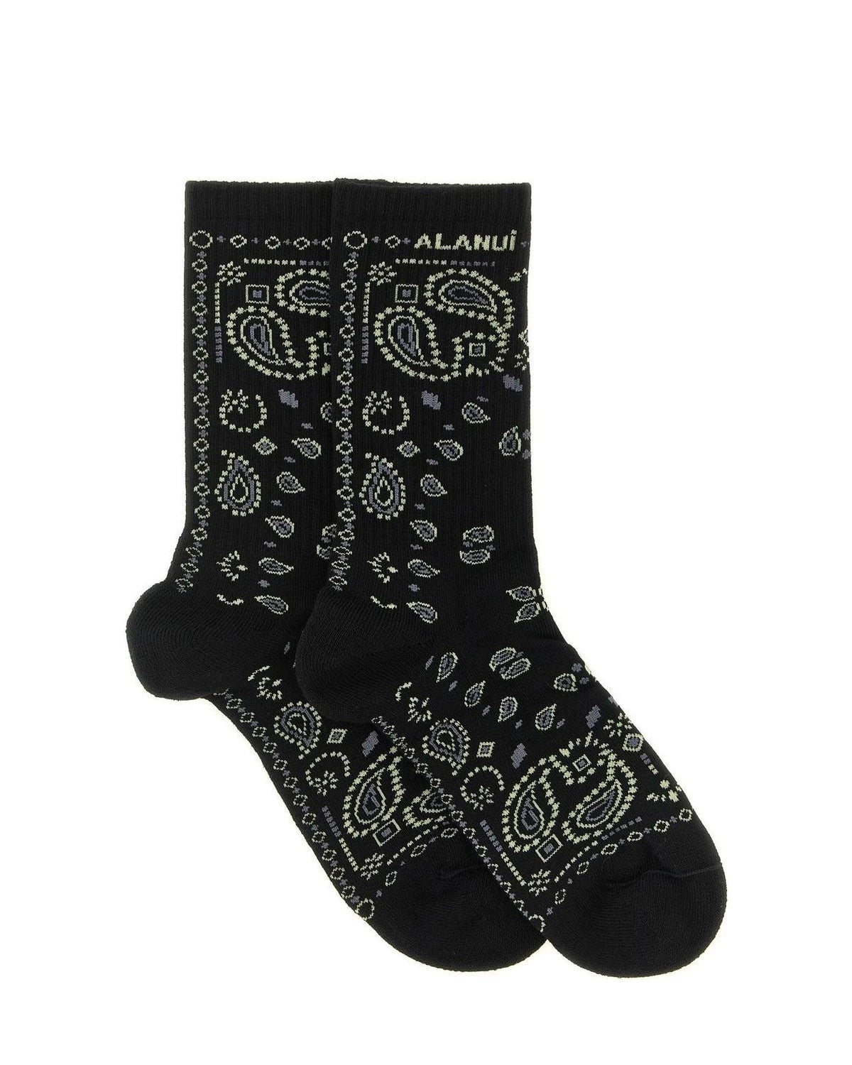 Alanui Crew Sock in black, Cotton