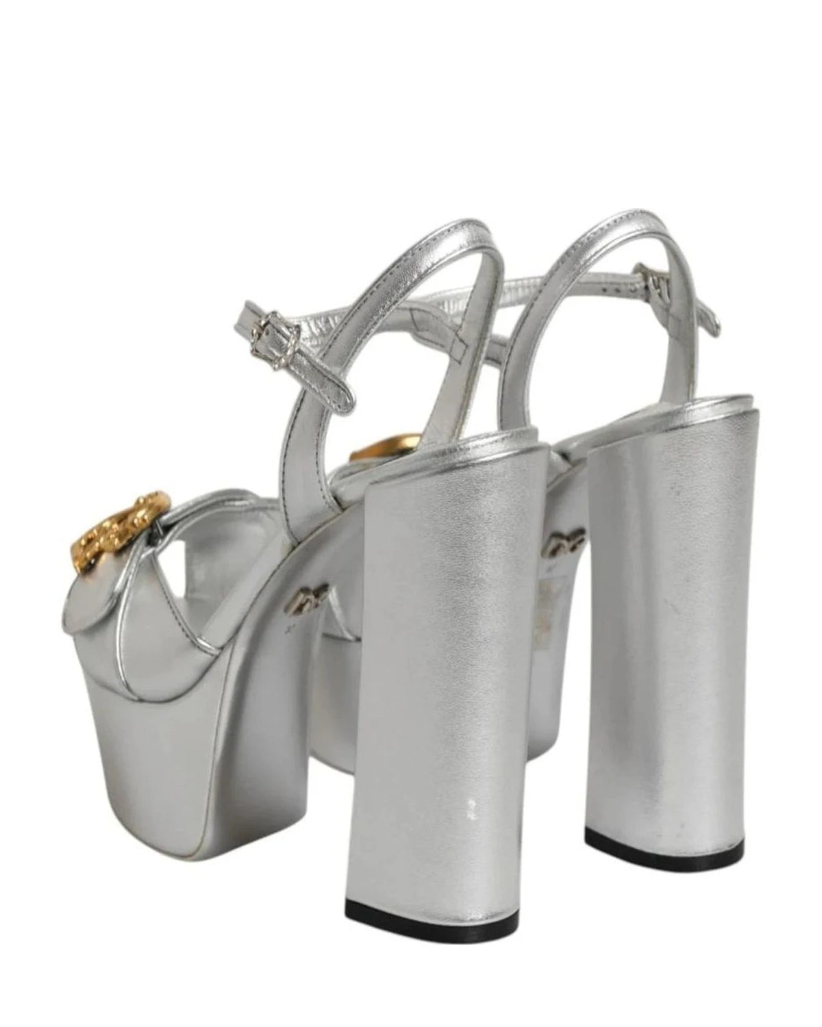 Dolce & Gabbana Sandals in silver, Leather — view 4
