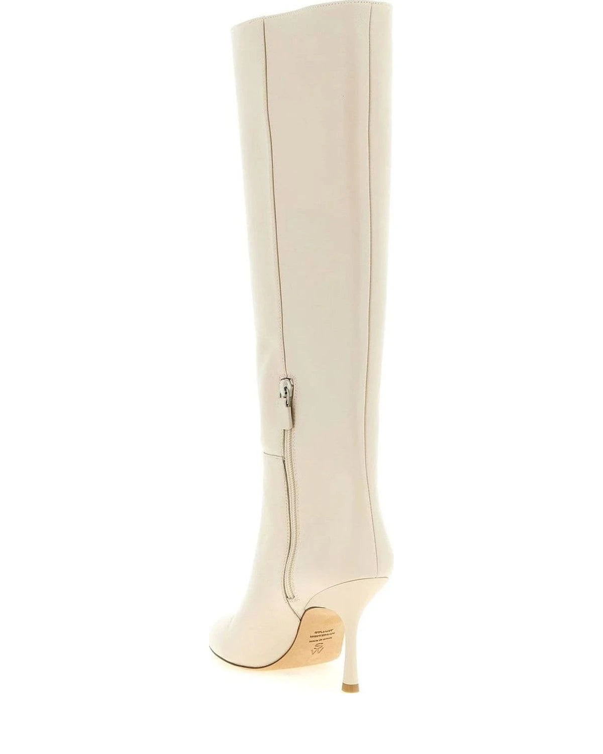 Stuart Weitzman Knee High Boots in white, Lamb Leather — view 3