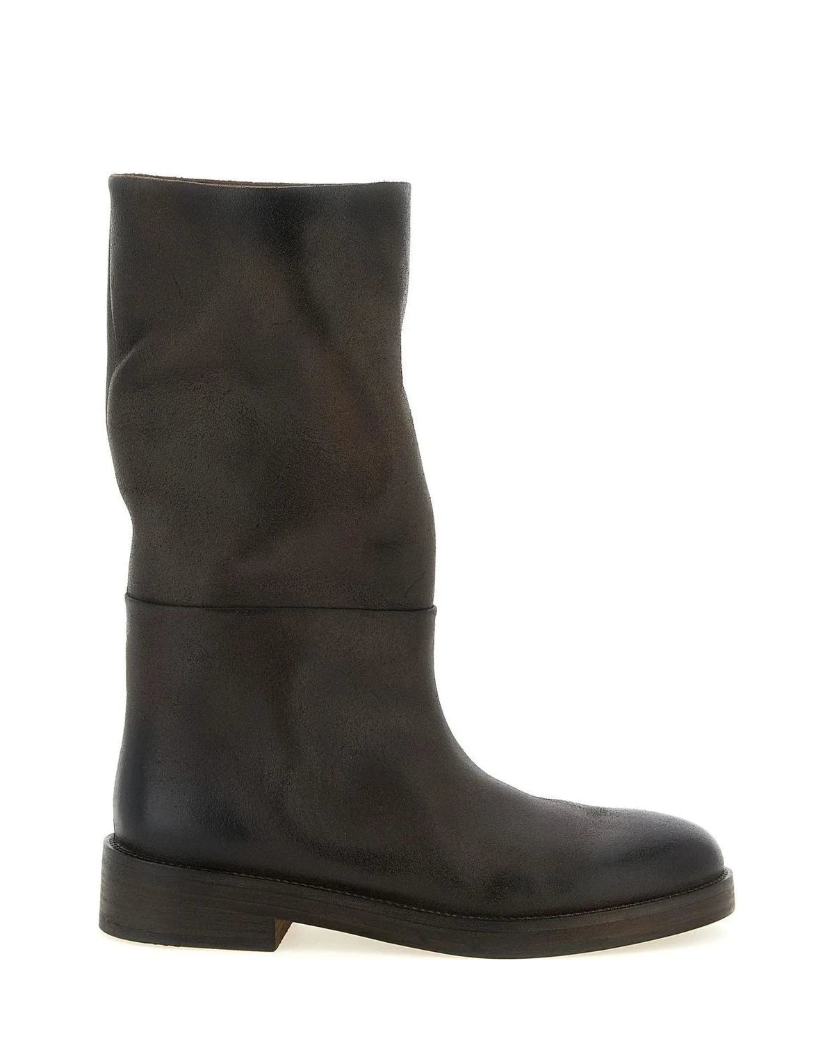 Marsell Knee High Boots in brown, Calfskin Leather