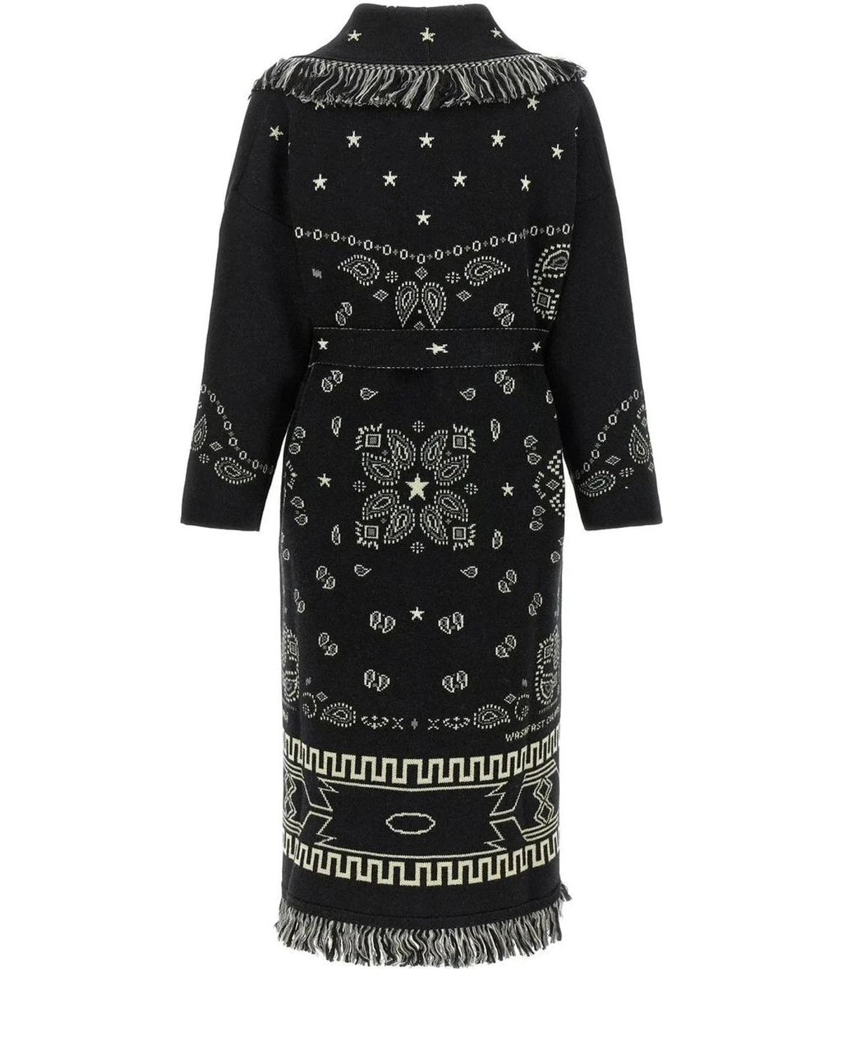 Alanui Wrap Coat in black, Virgin Wool — view 2