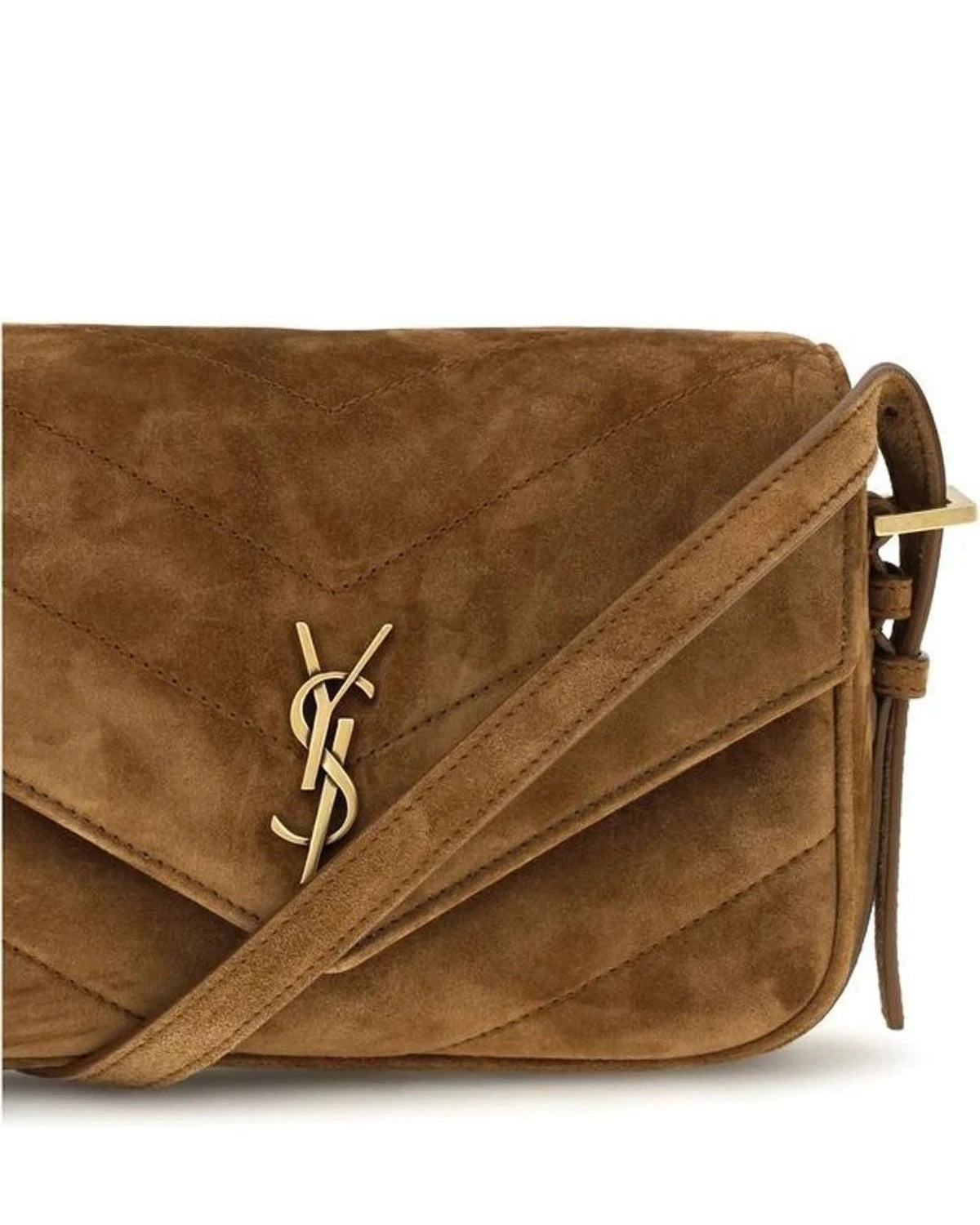 Saint Laurent Cross Body Bag in brown, Suede β view 4