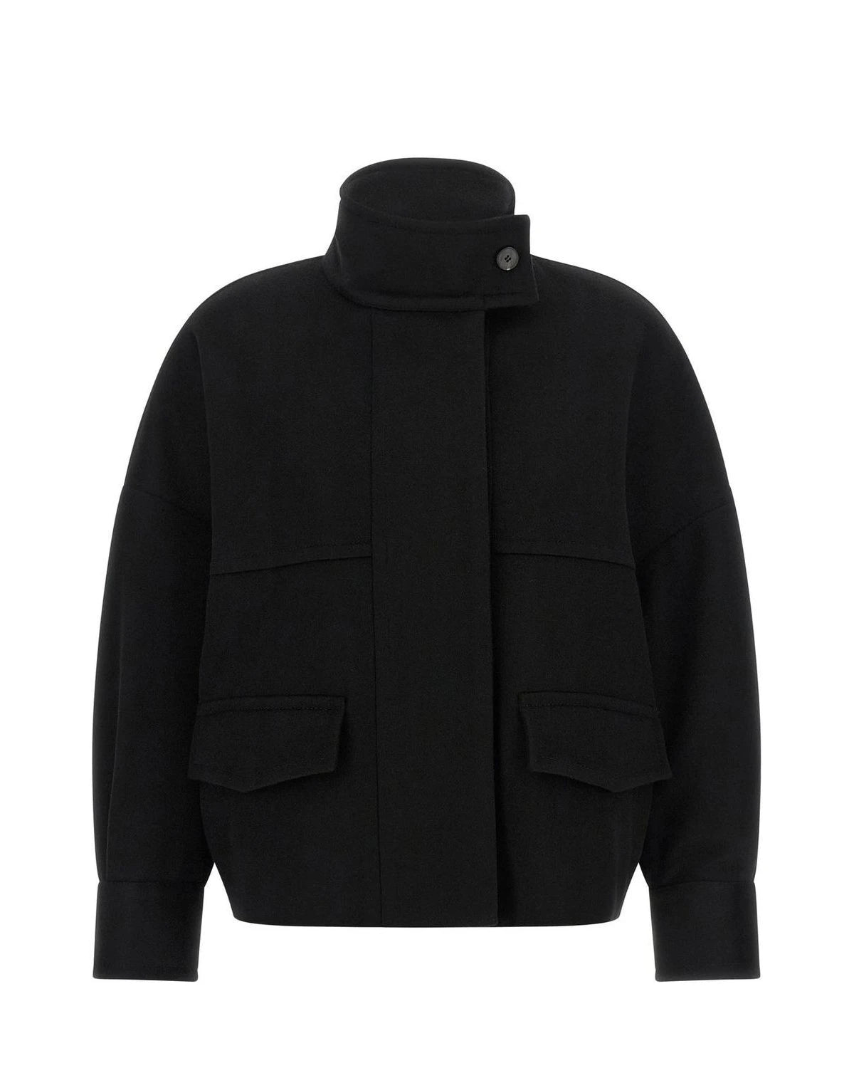 Alberto Biani Bomber Jacket in black, Wool
