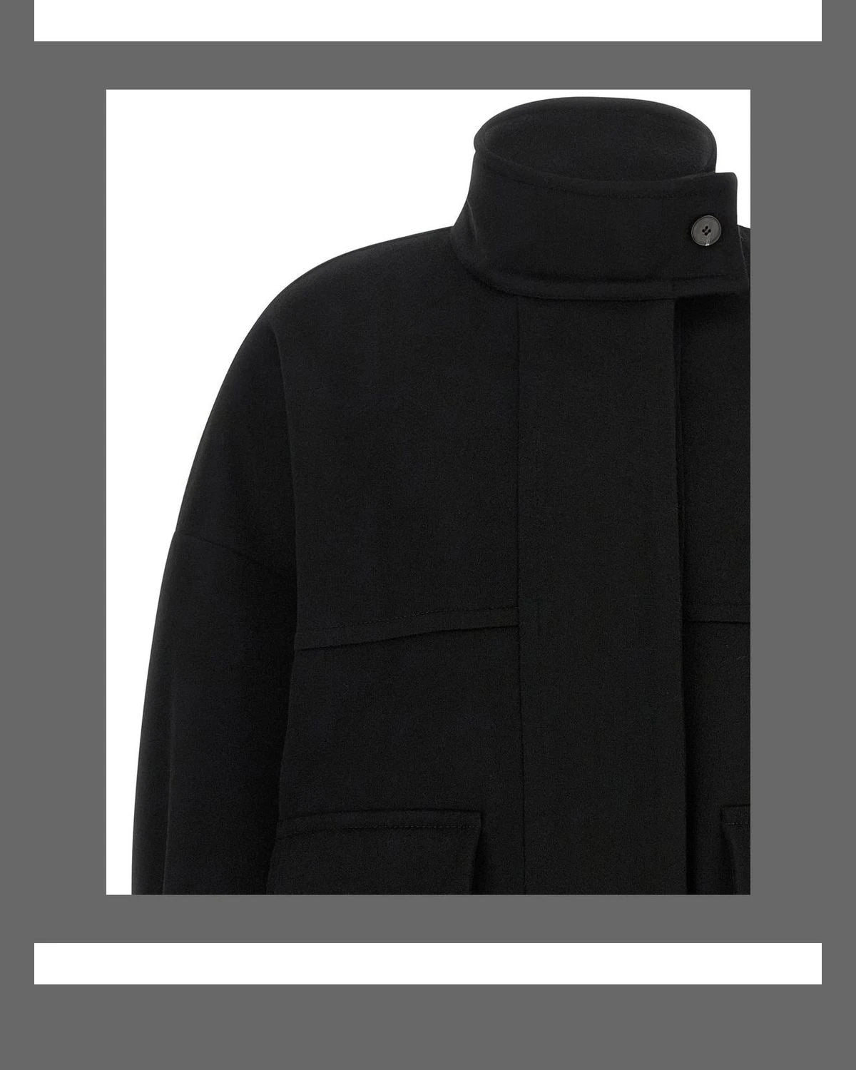 Alberto Biani Bomber Jacket in black, Wool — view 3