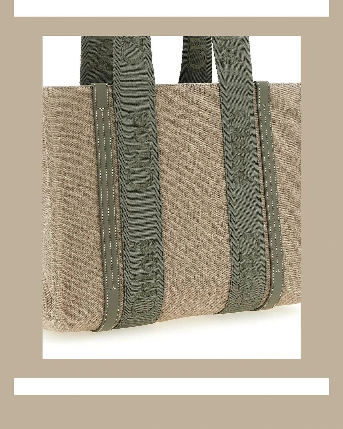 Chloé Tote Bag in beige, Linen — view 3