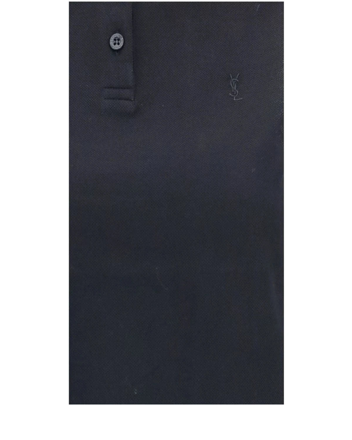 Saint Laurent Polo in navy, Recycled Cotton — view 3