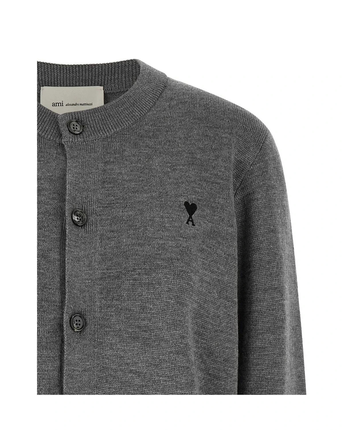 Ami Paris Cardigan in gray, Wool β view 3