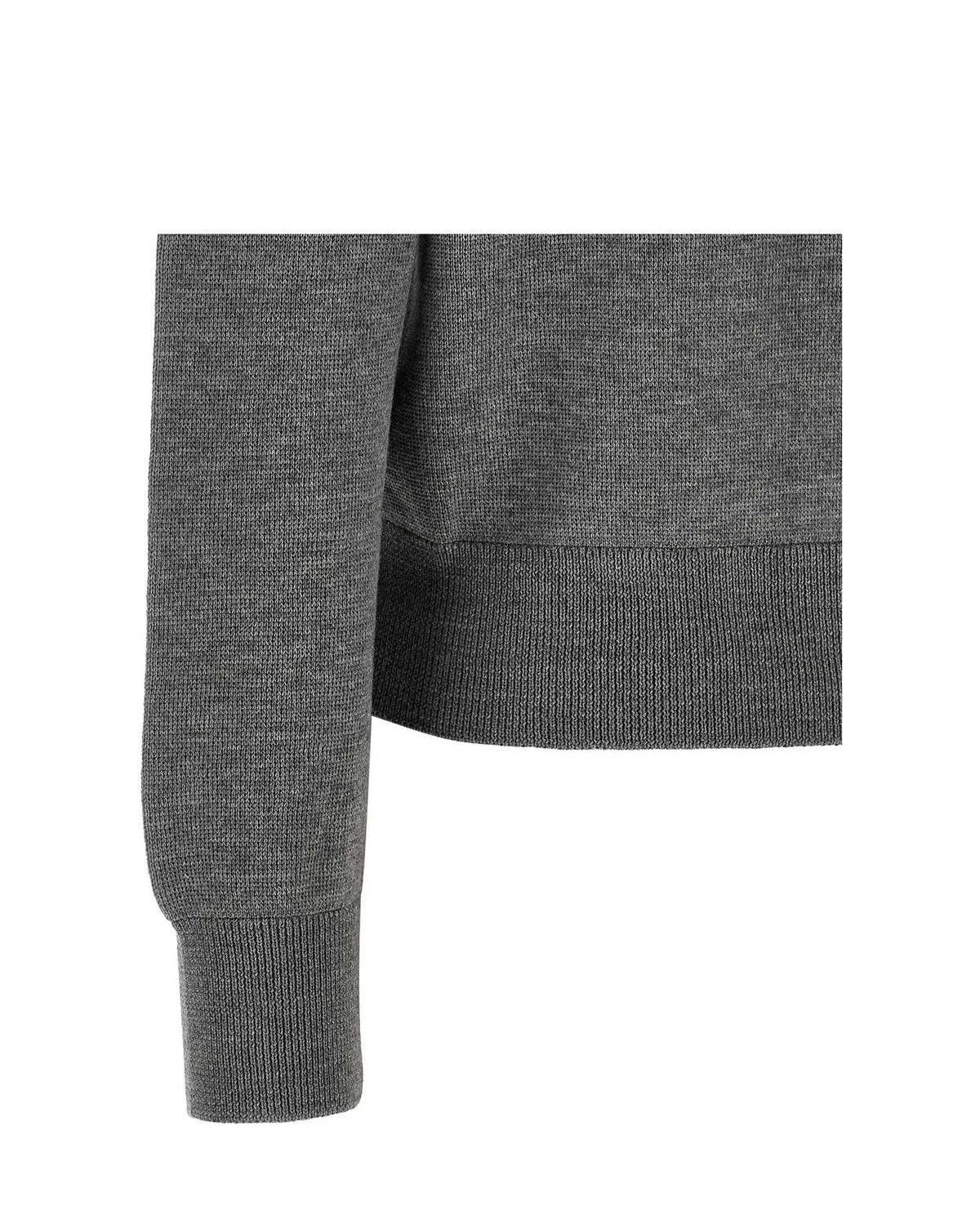 Ami Paris Cardigan in gray, Wool β view 4