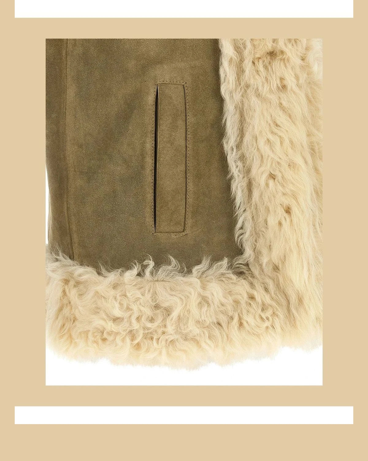 Etro Vest in beige, Lamb Fur — view 4