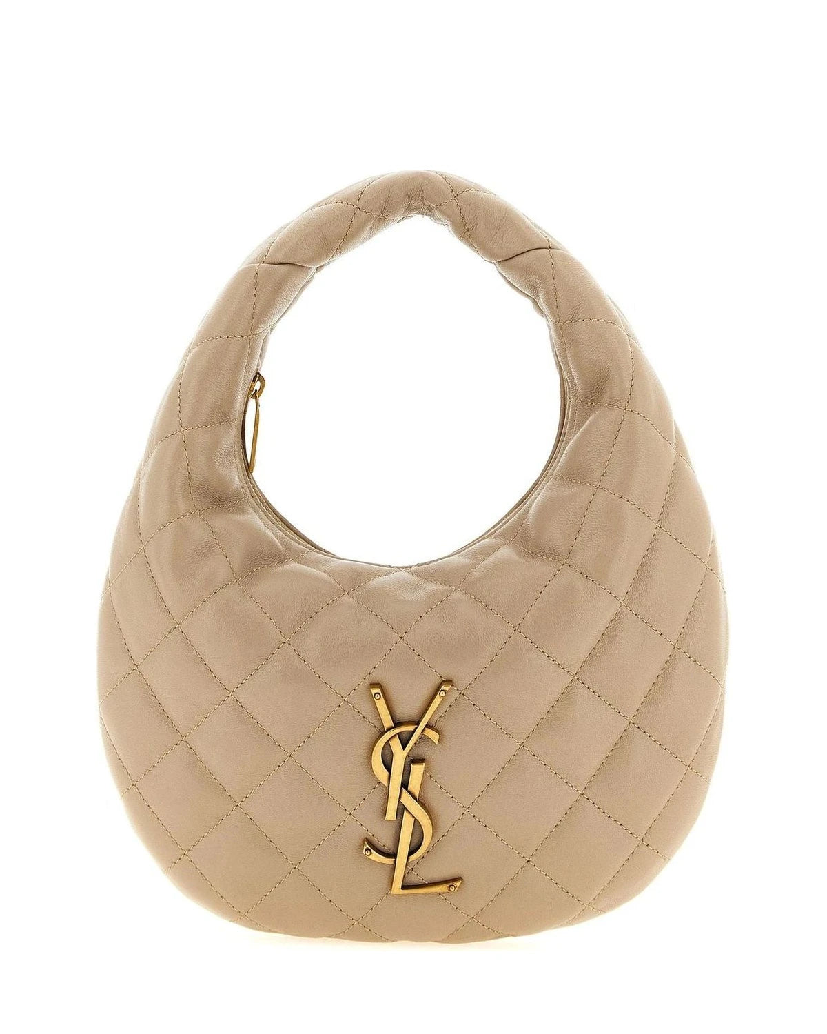 Saint Laurent Hobo Bag in beige, Lamb Leather