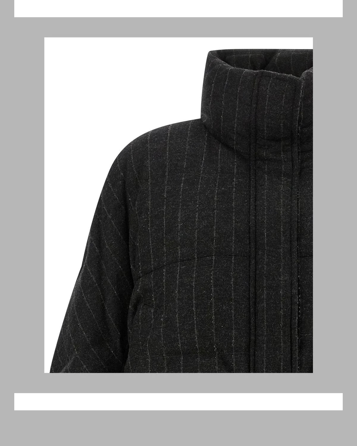 Brunello Cucinelli Puffer Jacket in gray, Virgin Wool — view 3