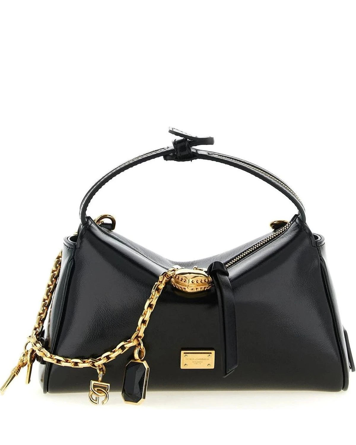 Dolce & Gabbana Baguette Handbag in black, Calfskin Leather