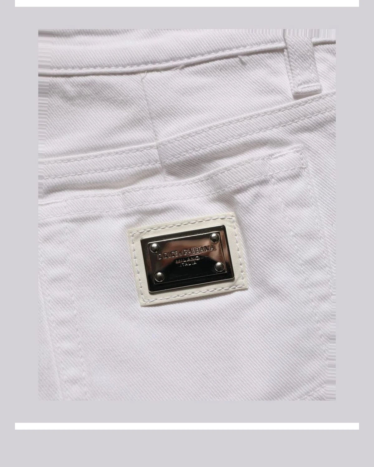 Dolce & Gabbana Denim Short in white, Cotton — view 8