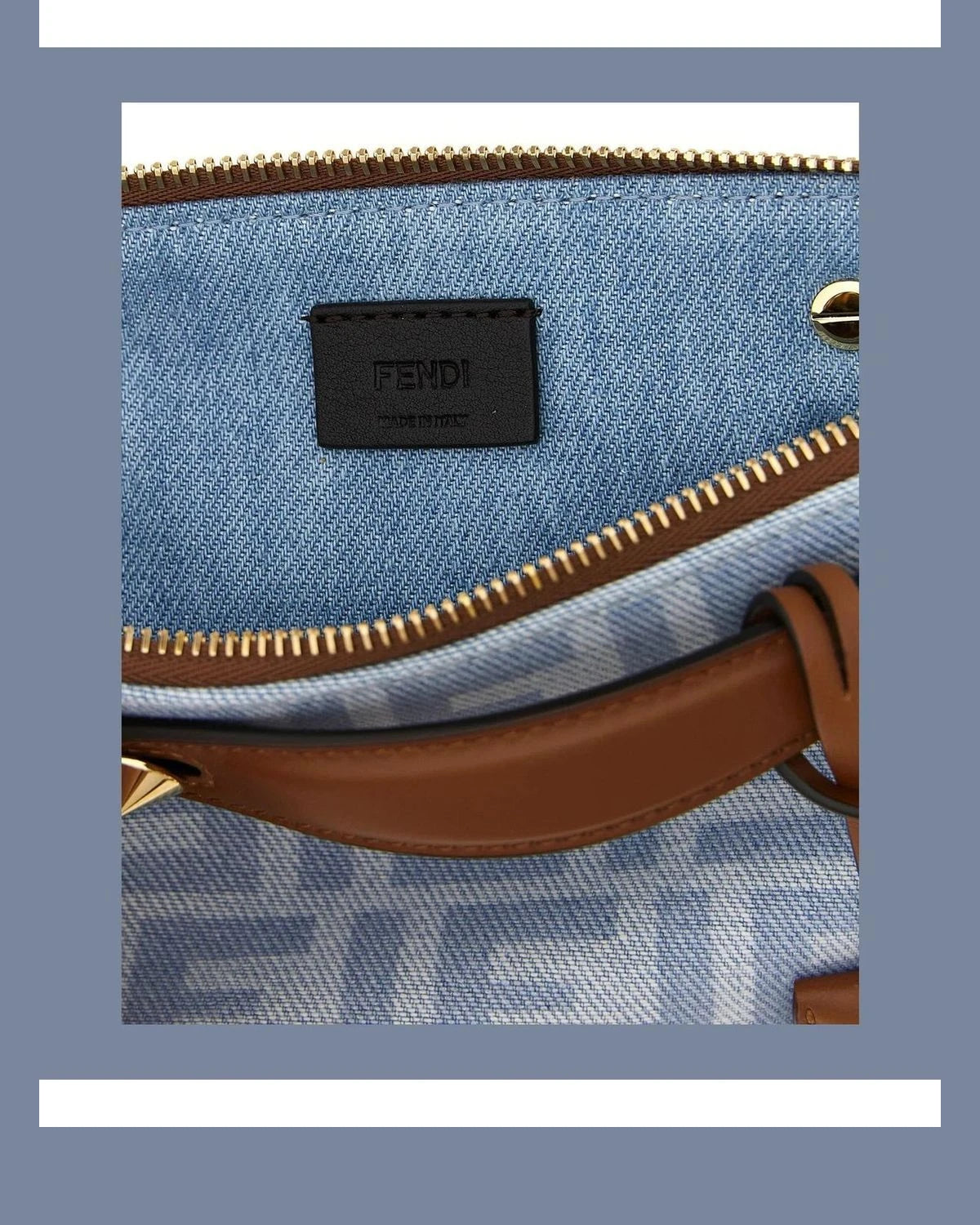 Fendi Baguette Handbag in blue, Cotton โ view 4