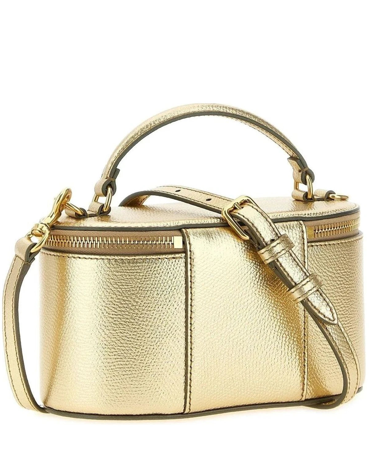 Valentino Garavani Makeup Bag in gold, Calfskin Leather — view 2