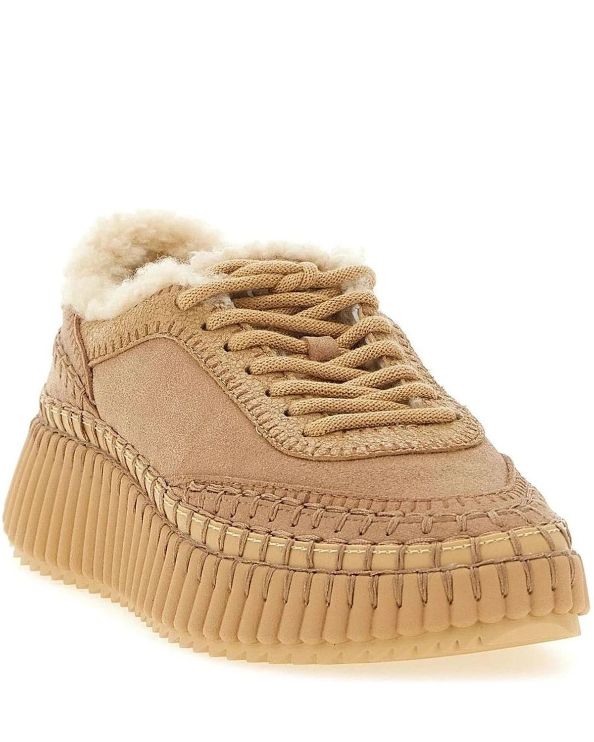 Chloé Sneakers in beige, Sheepskin Leather — view 2