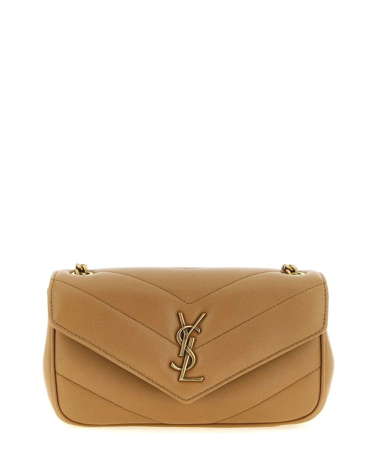 Saint Laurent Cross Body Bag in beige, Lamb Leather