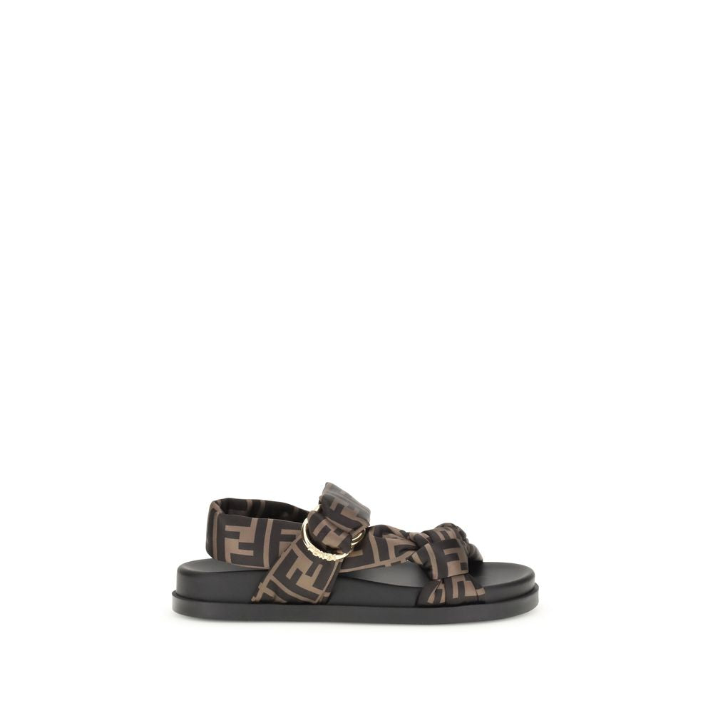 Fendi Satin Ff Sandals