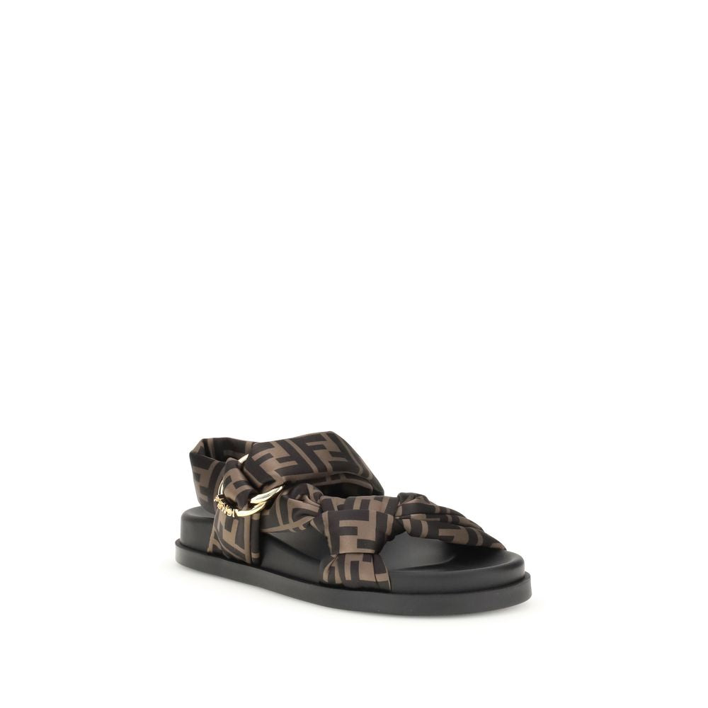 Fendi Satin Ff Sandals