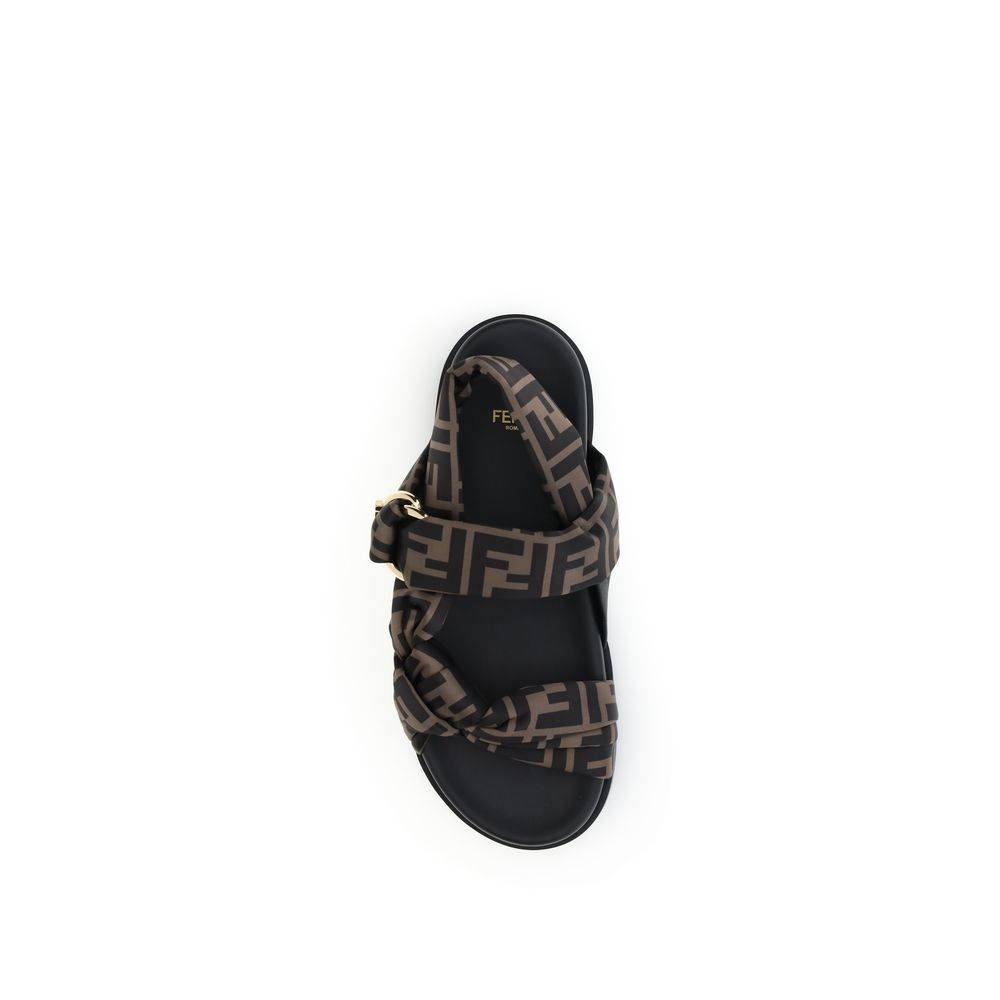 Fendi Satin Ff Sandals