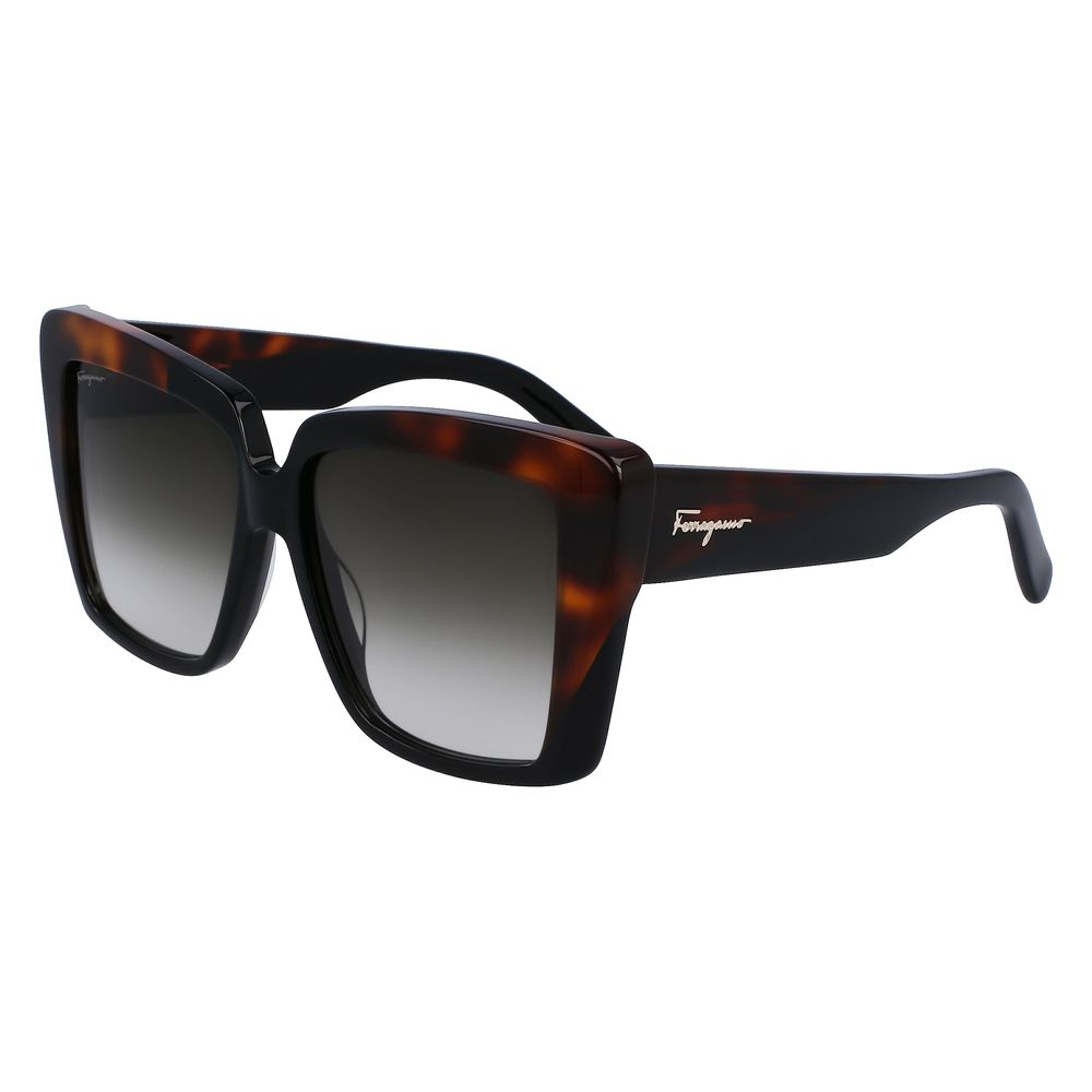 Salvatore Ferragamo Black Acetate Sunglasses