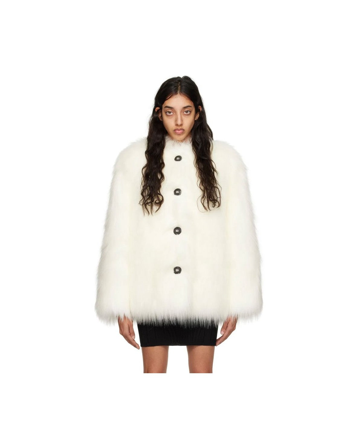 Dolce & Gabbana White Modacrylic Jacket Coat Glam Steals