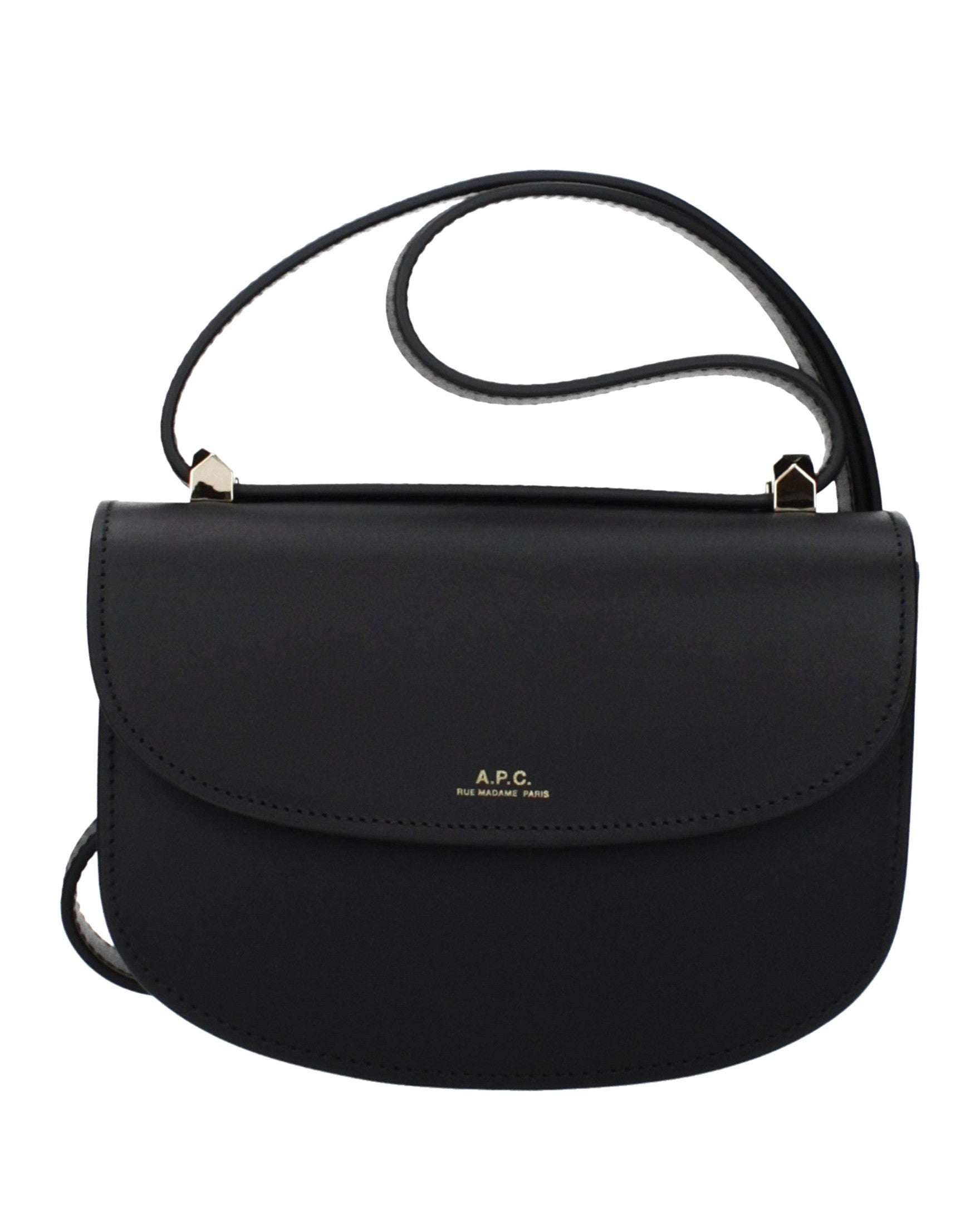 A.p.c. Black Leather Apc Shoulder Bag