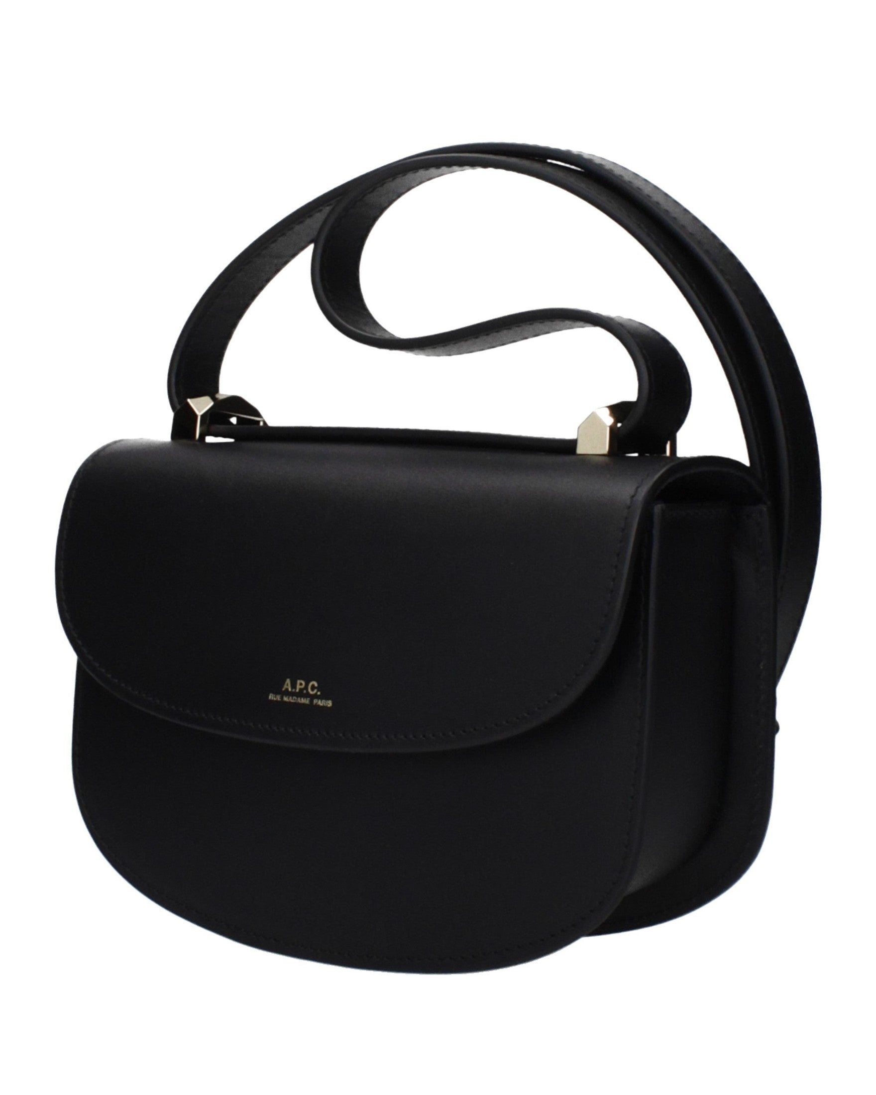 A.p.c. Black Leather Apc Shoulder Bag