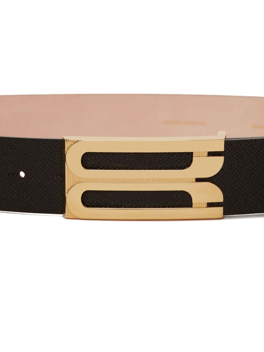 Add a polished touch with Victoria Beckham Black Leather Jumbo Frame Belt in Grained tailored in quality leather — great for autumn styling. Built for versatile styling. Explore it at glam steals online. Glam Steals