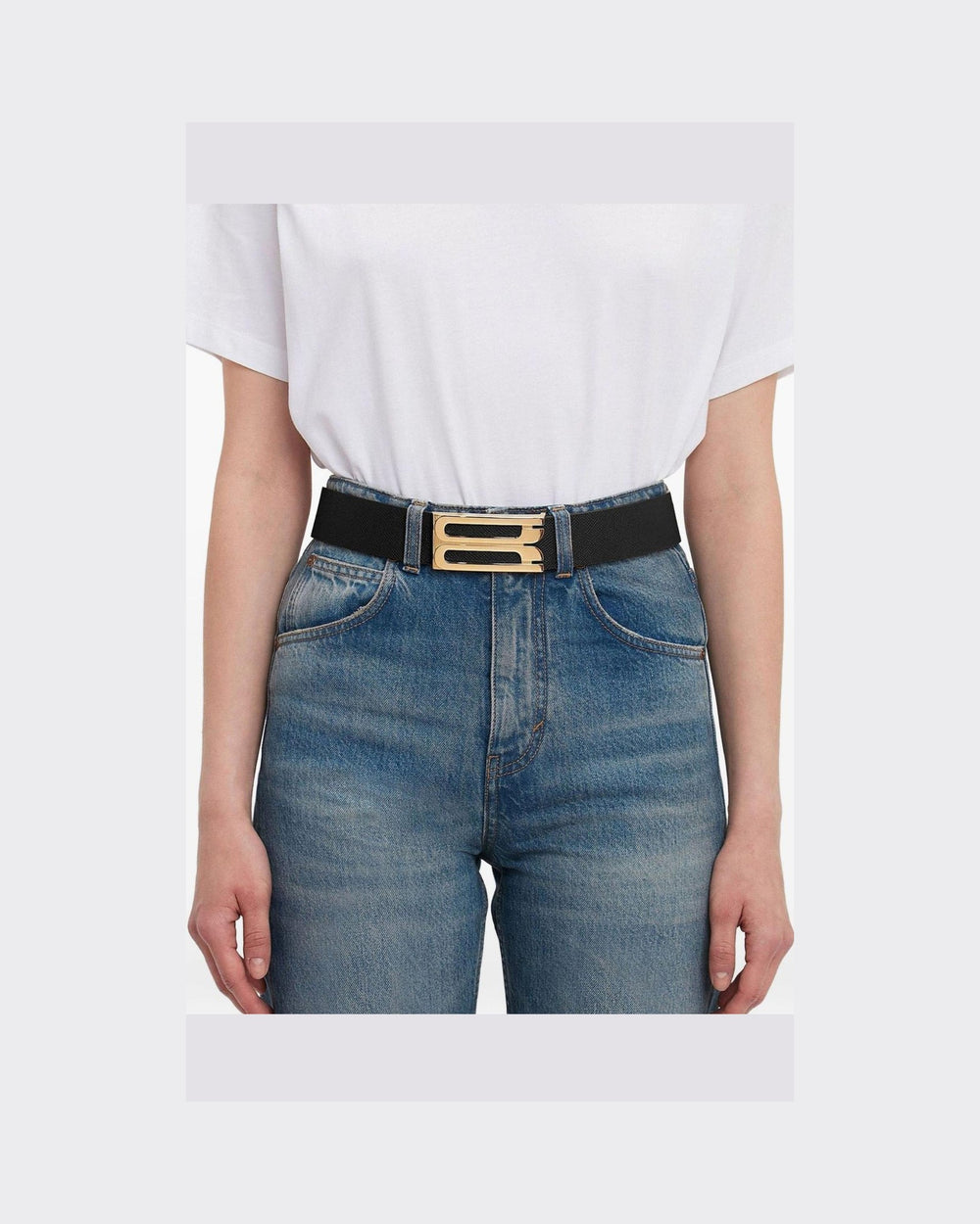 Add a polished touch with Victoria Beckham Black Leather Jumbo Frame Belt in Grained tailored in quality leather — great for autumn styling. Built for versatile styling. Explore it at glam steals online. Glam Steals