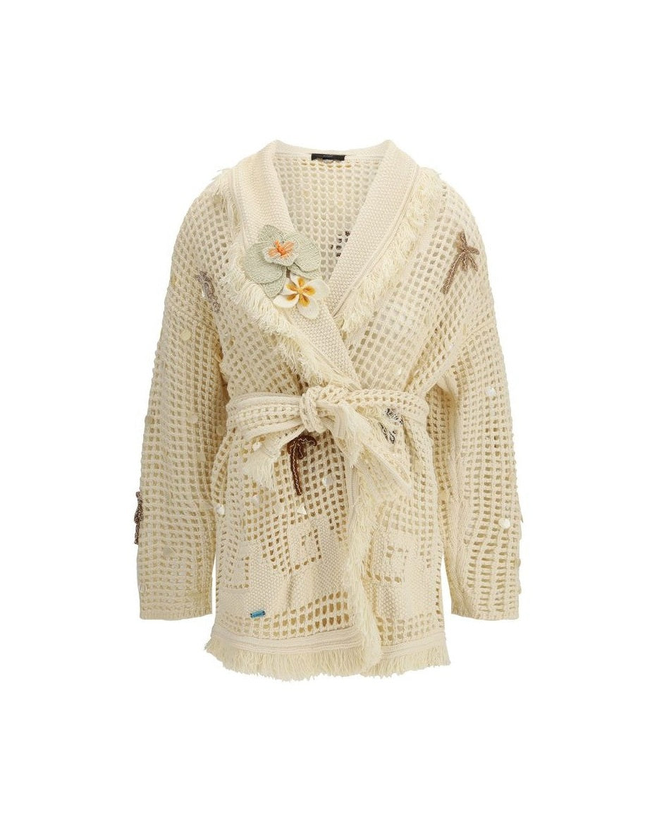 Alanui Beige Cotton Cardigan