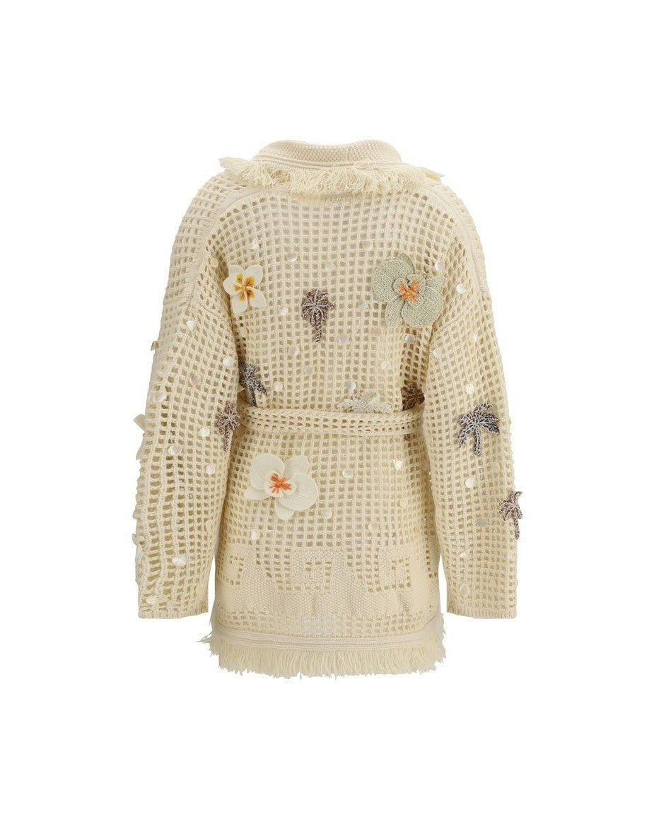 Alanui Beige Cotton Cardigan