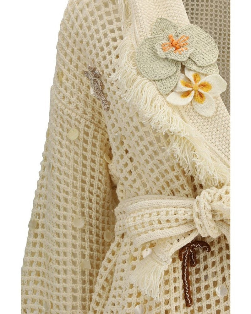 Alanui Beige Cotton Cardigan