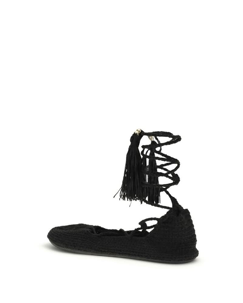 Alanui Black Polyester Recycled Ballet Flats Glam Steals