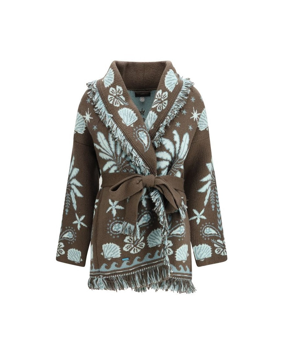 Alanui Brown Wool Cardigan Glam Steals