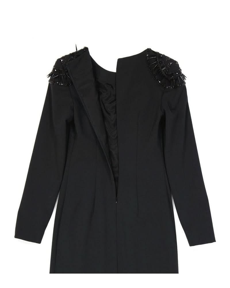Alberta Ferretti Black Elastane Dress Dresses