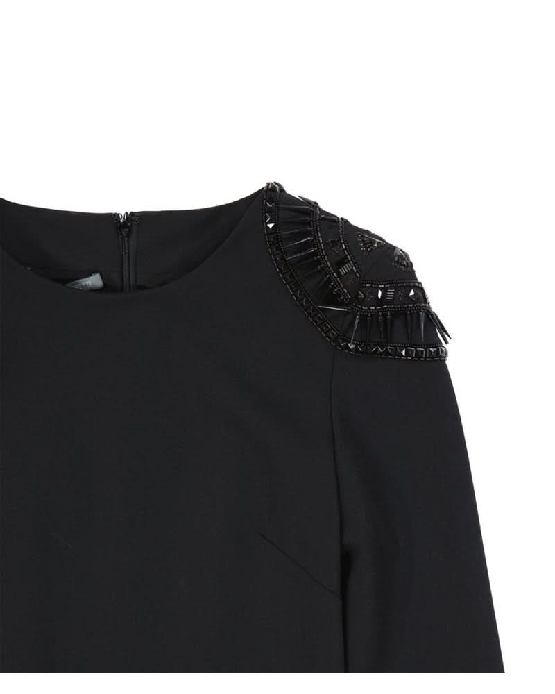 Alberta Ferretti Black Elastane Dress Dresses