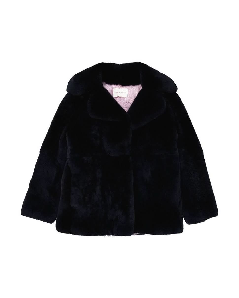 Alberta Ferretti Blue Rabbit Fur Coat Coats & Jackets