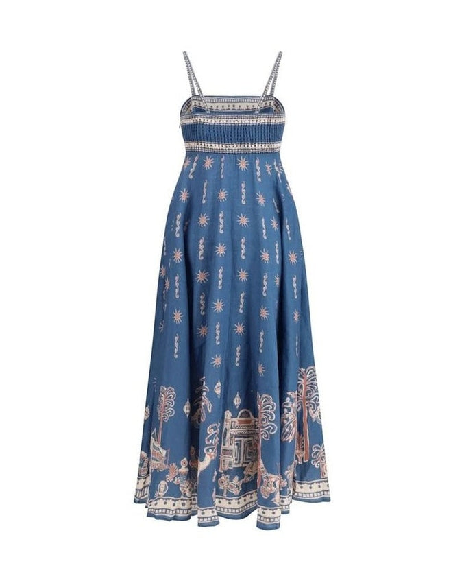Alemais Blue Linen Dress
