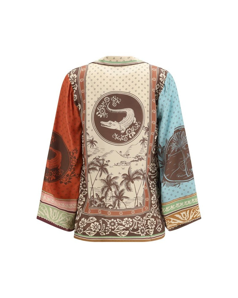 Alemais Multicolor Silk Pattern Shirt