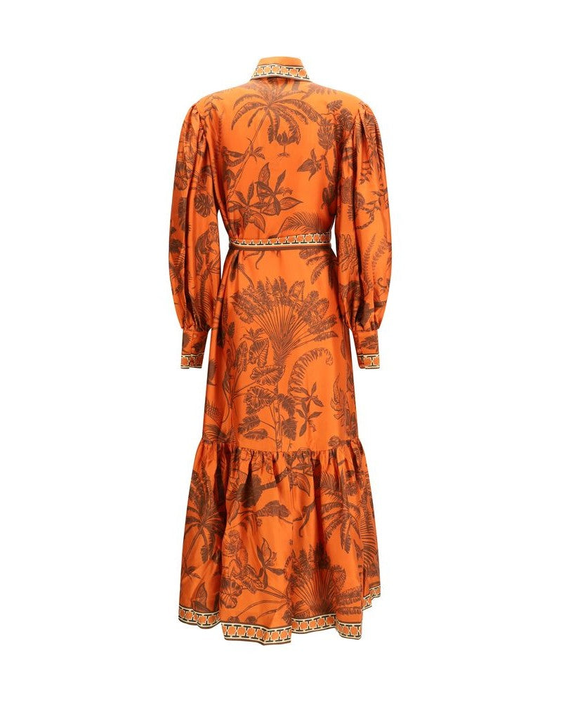Alemais Orange Silk Dress