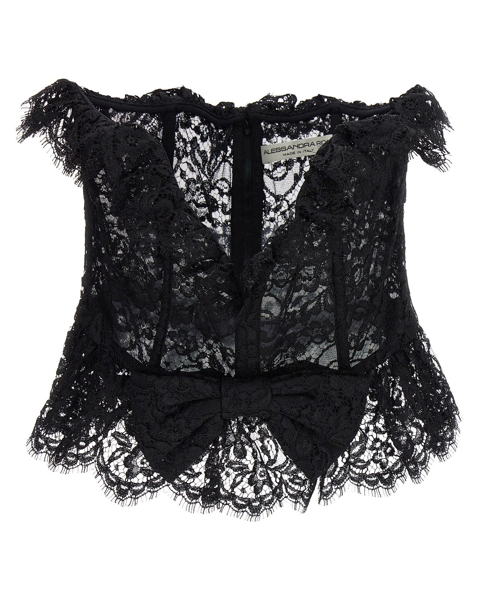 Alessandra Rich Lace Bow Bustier Top Glam Steals
