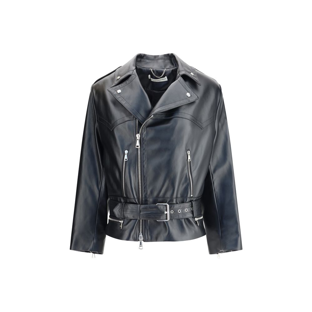 Alessandra Rich Leather Biker Jacket Glam Steals