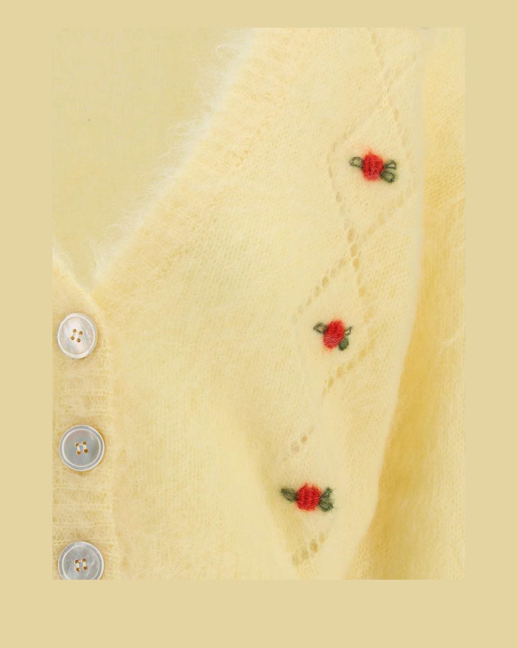 Alessandra Rich Mohair Cardigan with Embroidery Glam Steals