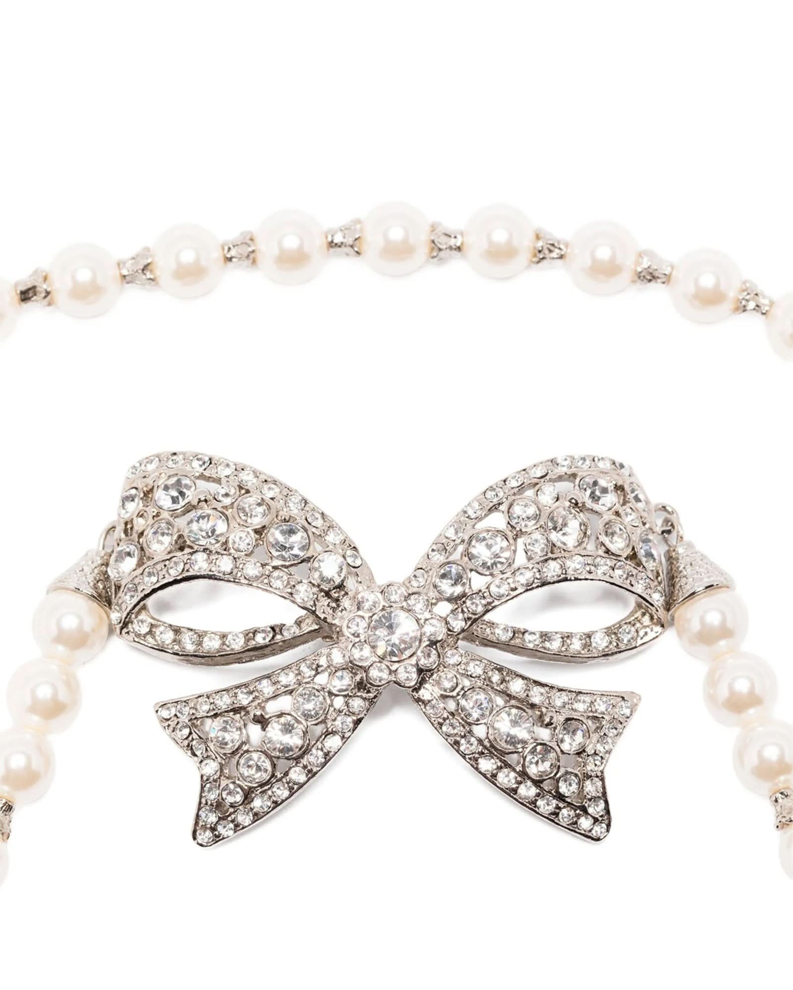 Alessandra Rich Pearl Bow Necklace Glam Steals