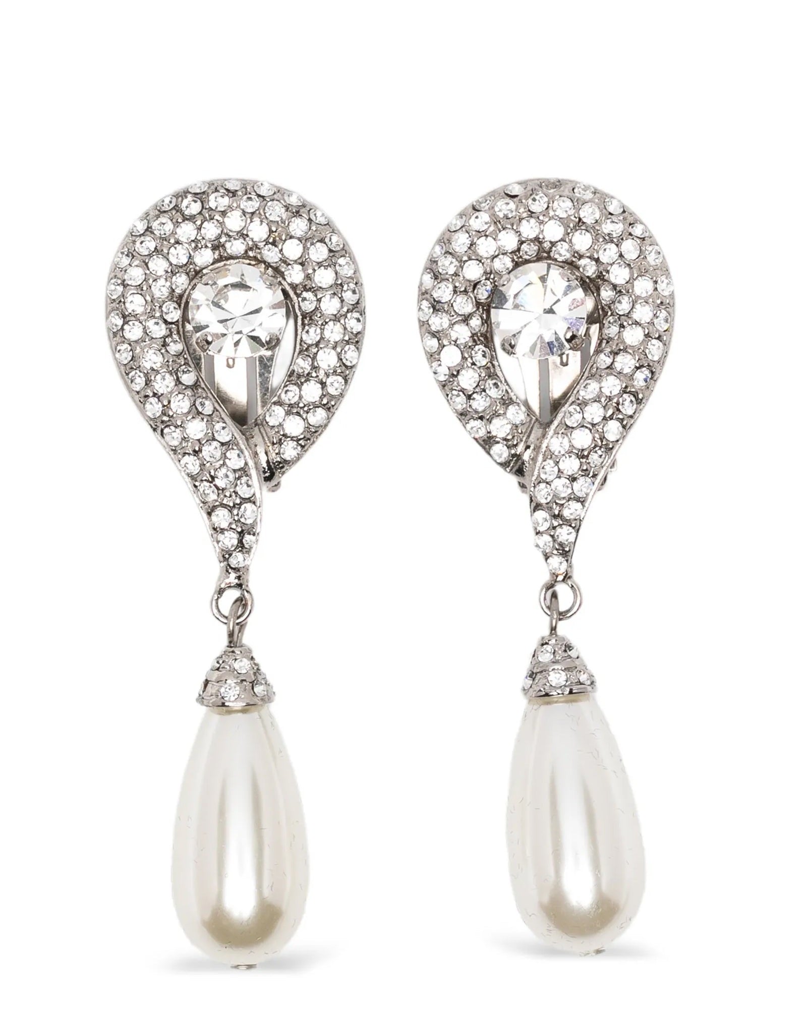 Alessandra Rich Pendant Pearl Earrings Glam Steals