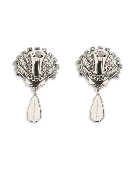 Alessandra Rich Silver Metal Earrings Glam Steals